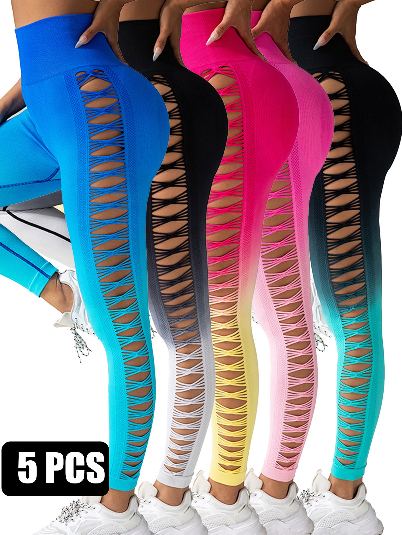 5PACK Gradient Butterfly Cutout Long Pants (Est.6-9 days)