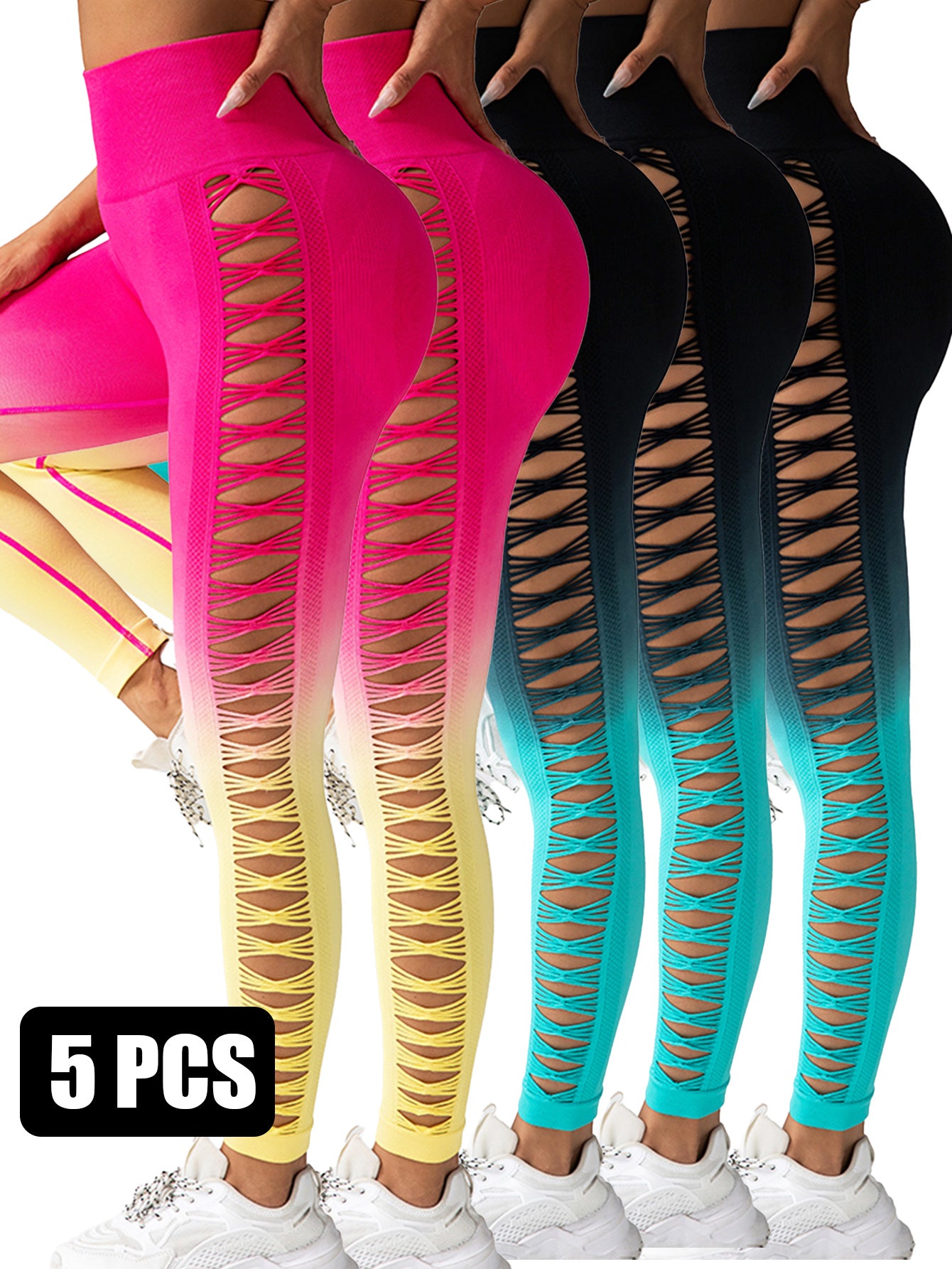 5PACK Gradient Butterfly Cutout Long Pants (Est.6-9 days)