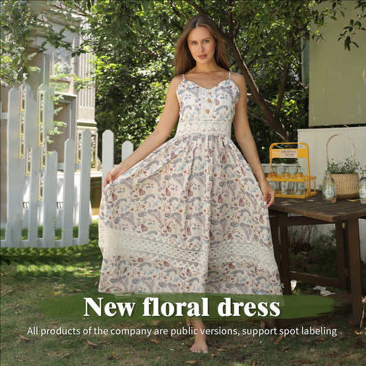 Women's Sleeveless Suspender Floral Dress )Est. delivery: 6-10 days)